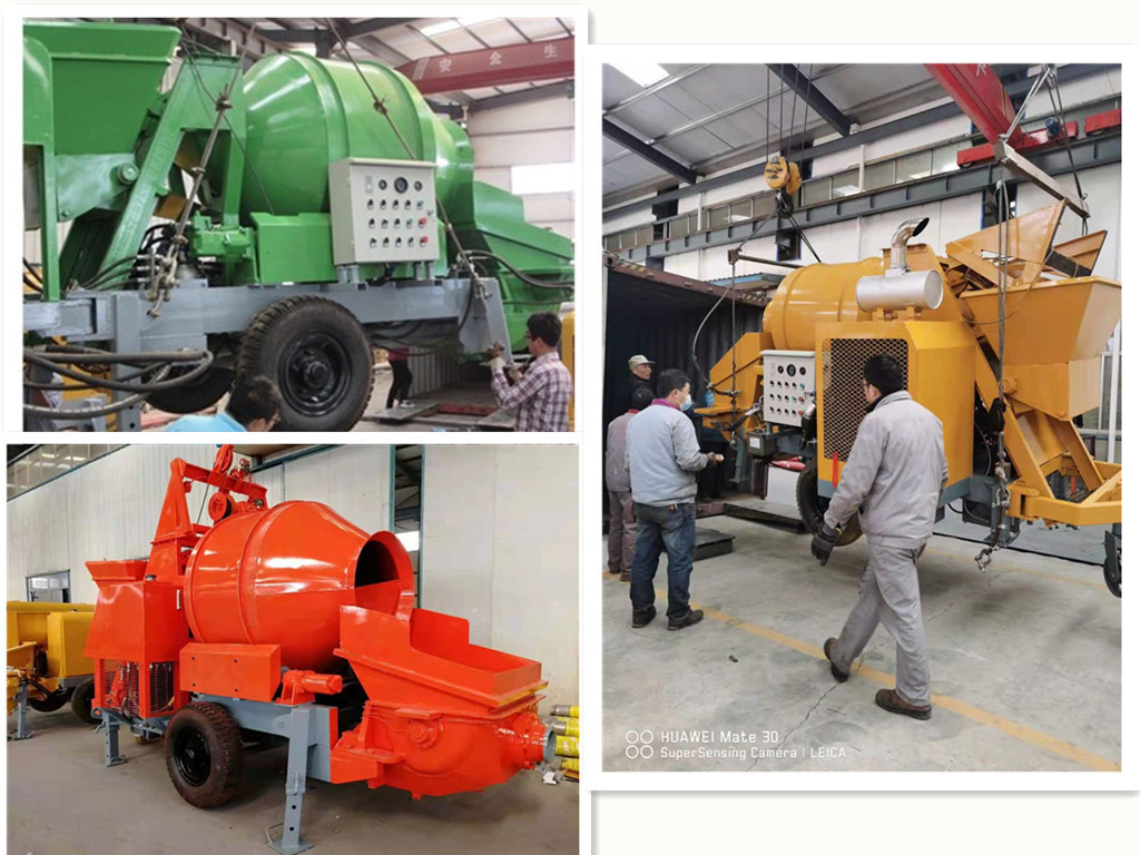 MINLE Mobile Diesel Concrete Mixer With Pump Machine/Self Loading Portable Concrete Mixer With Pump For Building Construction