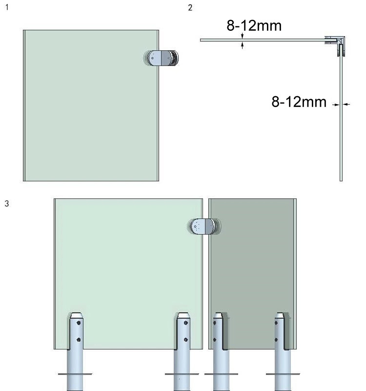 Condibe pool fence corner glass clamp connector