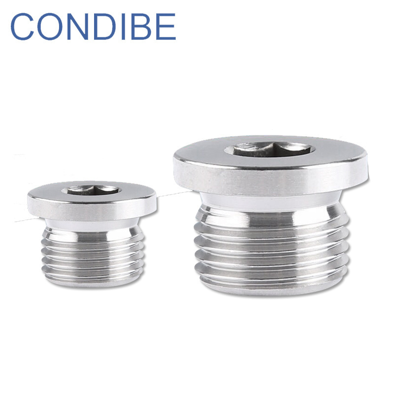 Condibe stainless steel inner hexagon solid high pressure male thread bolt plug