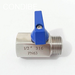 CONDIBE 1/2' male thread 316 stainless steel mini ball valve PN63