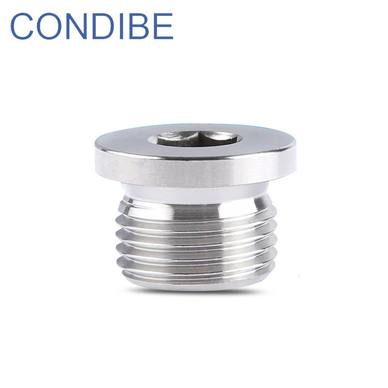 Condibe stainless steel inner hexagon solid high pressure male thread bolt plug