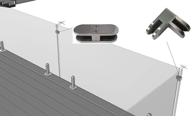 Condibe pool fence corner glass clamp connector