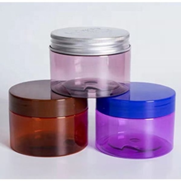 New product 400ml 500ml candy empty pet cookie can food container plastic jar with Alu lids