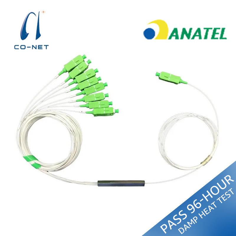 CO-NET Wholesale Factory Price Fiber Optic ANATEL Certified 1x8 SC/APC Micro Mini Block Steel Tube FTTH PLC Splitter