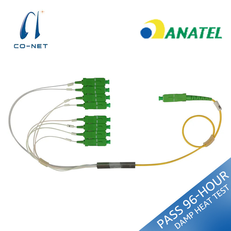 CO-NET Wholesale Factory Price Fiber Optic ANATEL Certified 1x8 SC/APC Micro Mini Block Steel Tube FTTH PLC Splitter