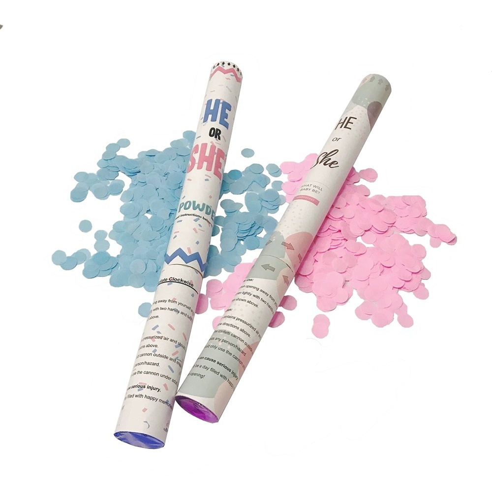 Gender Reveal Baby Shower Party Reveal Color Dispenser powder confetti cannon popper