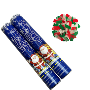 Christmas Hot Selling Party Props Shooter Red Green Flameproof Confetti Tissue Handheld Party Popper