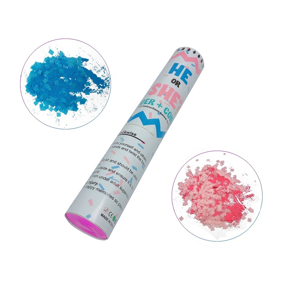 ECO-friendly Factory Supply High Quality Gender Reveal Confetti Cannon Popper for Baby Show Party