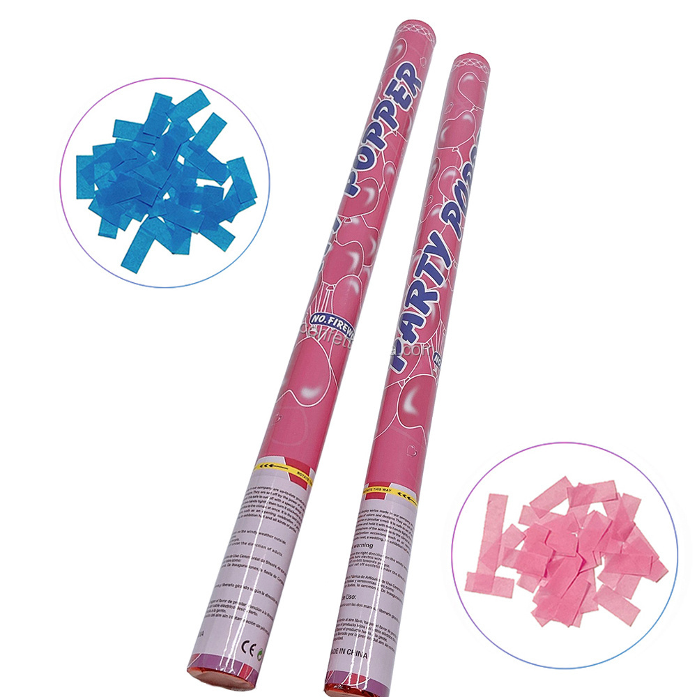 Economical and affordable Party Popper with Paper Streamer Pink Blue content Round Confetti