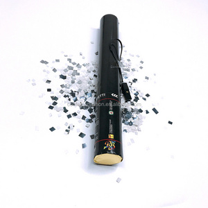 0.6*0.6cm mini Silver Gold White Confetti Electric Launcher 80cm 60cm Metallic Confetti Cannon