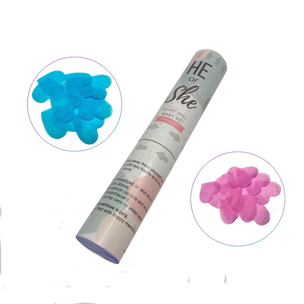 Confetti Poppers  100% Biodegradable Tissue Safe Powder Smoke Cannons Gender Reveal Confetti Powder Cannons