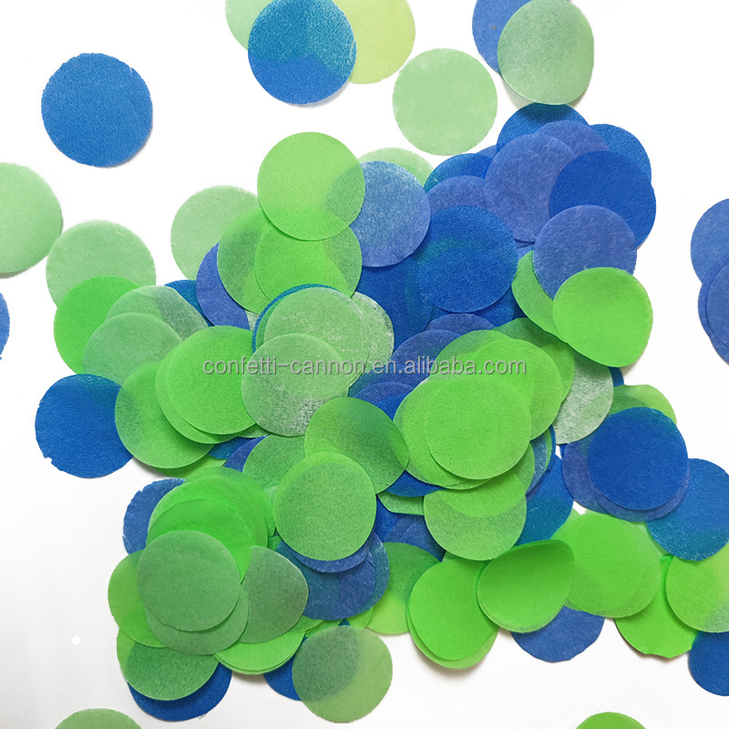 Fluorescent Green Blue confetti paper circle UV paper tissue round neon flameproof confetti