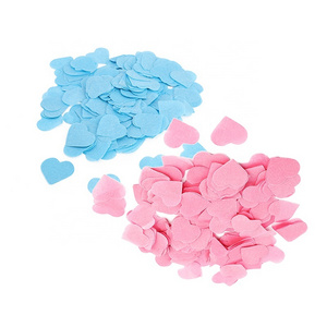 Factory Direct Confetti Heart Shape Pink and Blue Flameproof Paper Tissue Gender Reveal Love Confetti