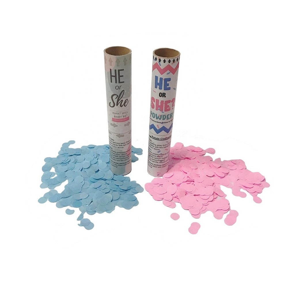 ECO-friendly Factory Supply High Quality Gender Reveal Confetti Cannon Popper for Baby Show Party