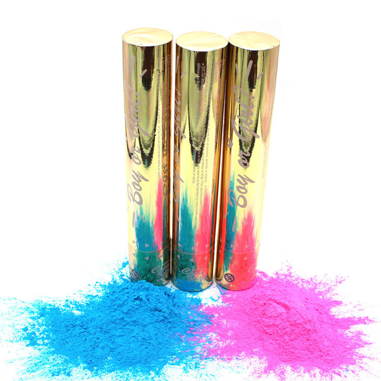 Gender Reveal Party Supplies Pink Blue Color Smoke Powder Confetti Cannon For Baby Shower Party