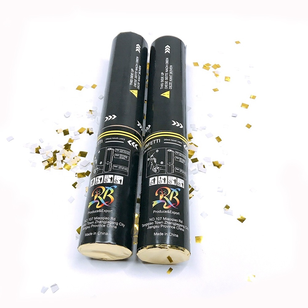 Custom Wholesale12inch 30cm Glitter Gold Mini Confetti Cannons Popper for indoor event