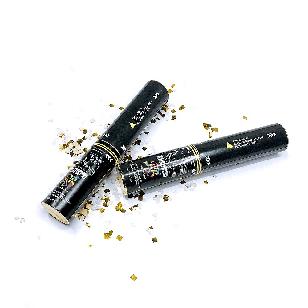 Custom Wholesale12inch 30cm Glitter Gold Mini Confetti Cannons Popper for indoor event