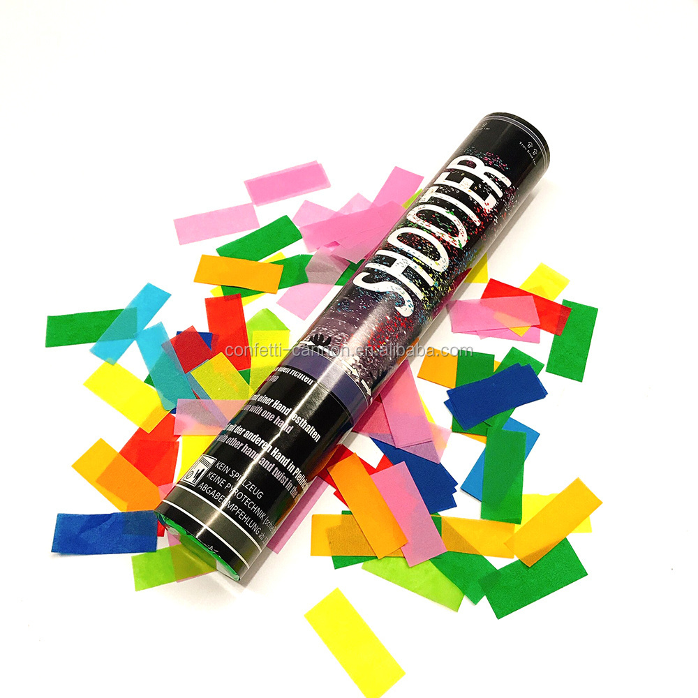 Biodegradable rainbow new year's eve custom graduation paper confetti poppers cannon bulk