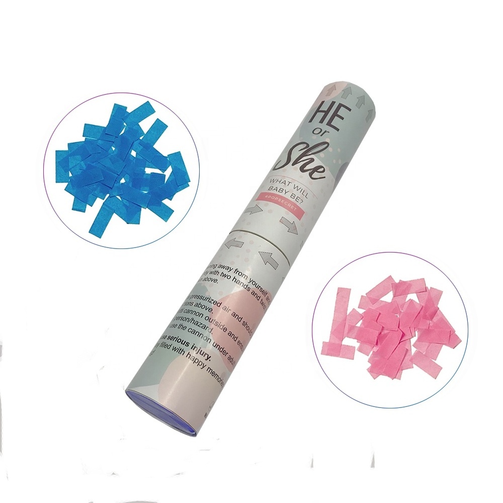 Gender Reveal Baby Shower Party Reveal Color Dispenser powder confetti cannon popper