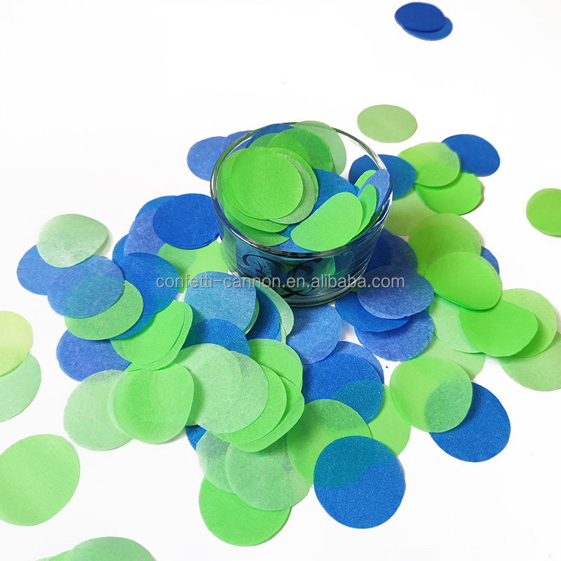 Fluorescent Green Blue confetti paper circle UV paper tissue round neon flameproof confetti