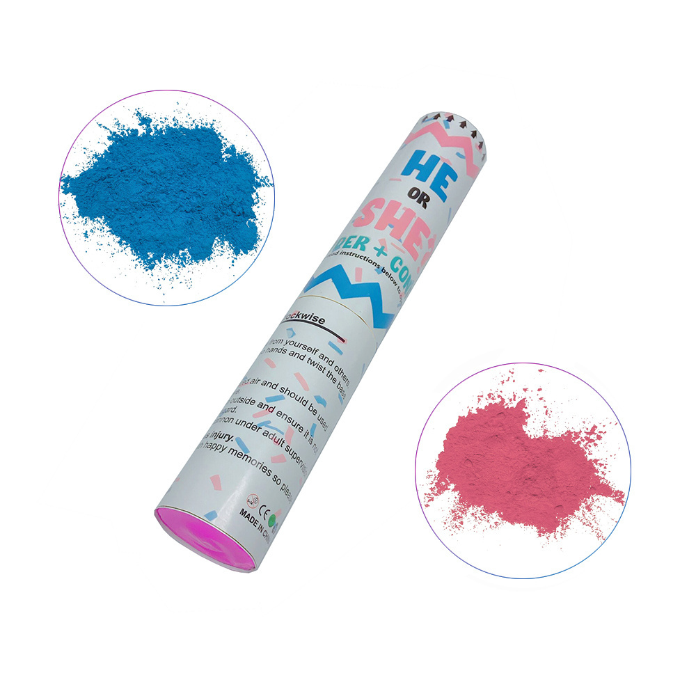 Confetti Poppers  100% Biodegradable Tissue Safe Powder Smoke Cannons Gender Reveal Confetti Powder Cannons