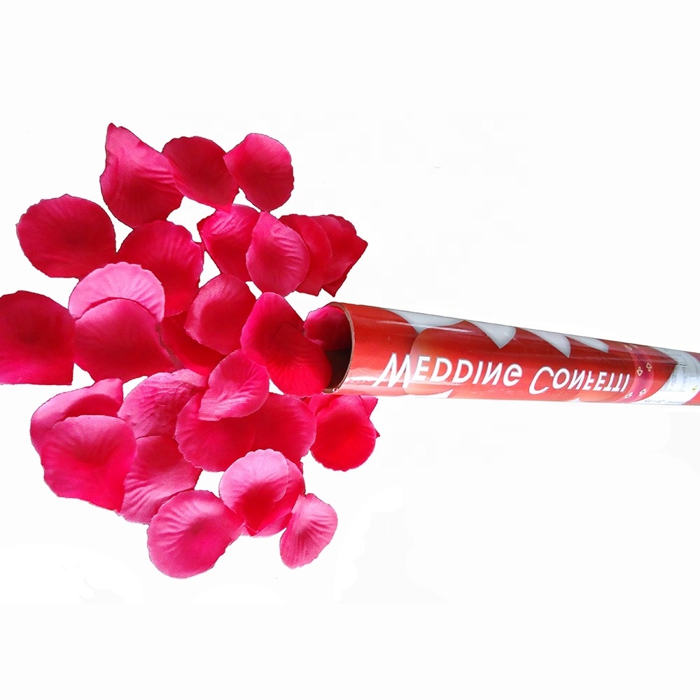 80cm wedding party poppers with red rose petal confetti