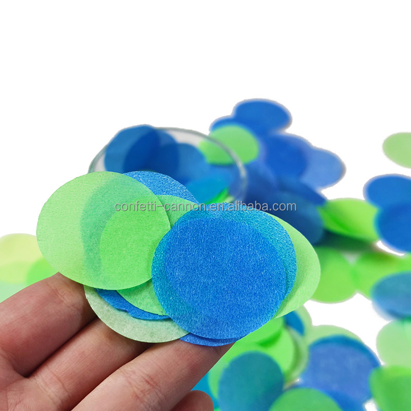 Fluorescent Green Blue confetti paper circle UV paper tissue round neon flameproof confetti