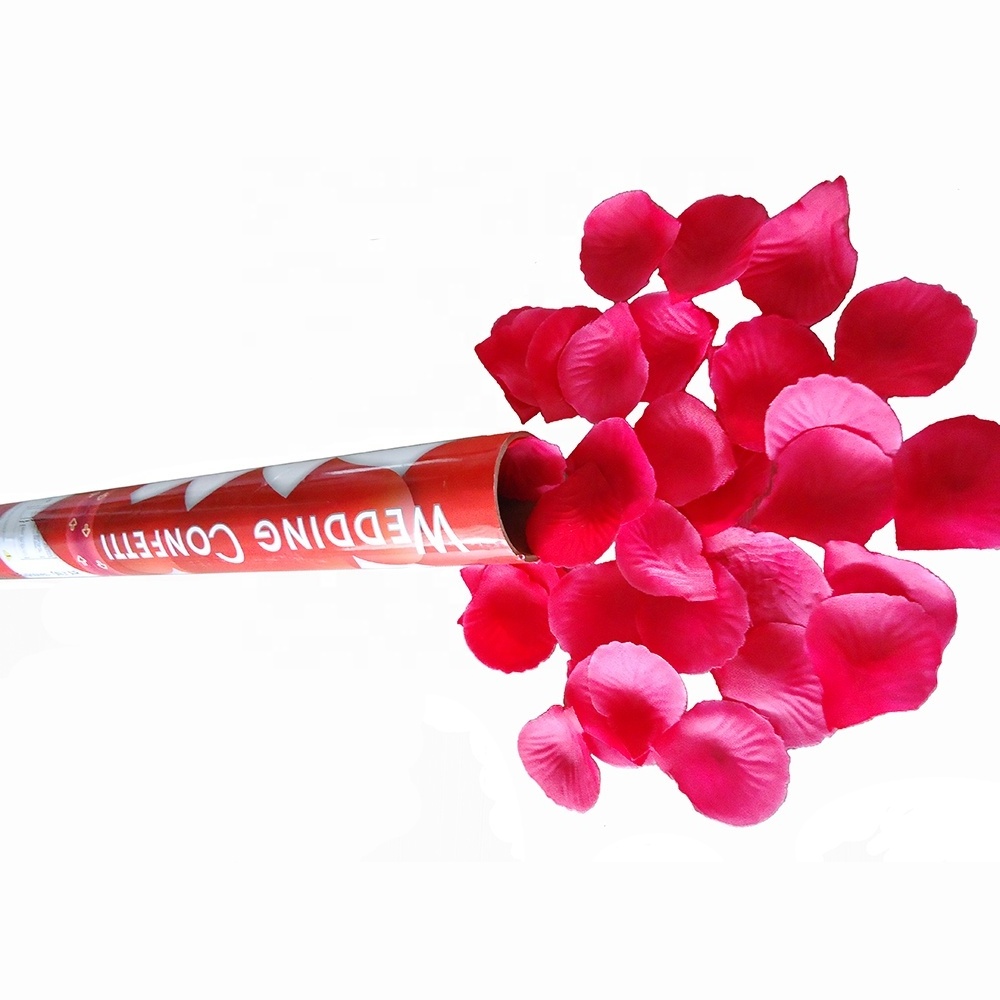 80cm wedding party poppers with red rose petal confetti