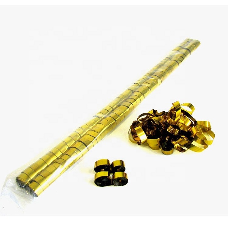 Party poppers 1.5cm*10m metallic flameproof gold paper streamers for confetti cannons