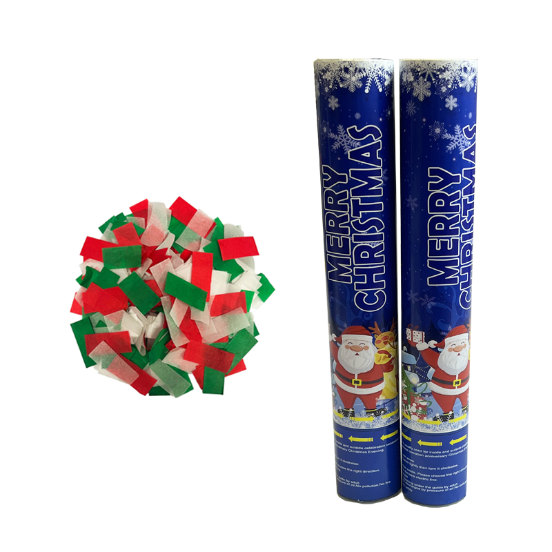 Christmas Hot Selling Party Props Shooter Red Green Flameproof Confetti Tissue Handheld Party Popper