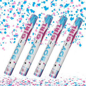 RTS fast shipping colorful creative biodegradable confetti cannon gender reveal fireworks poppers