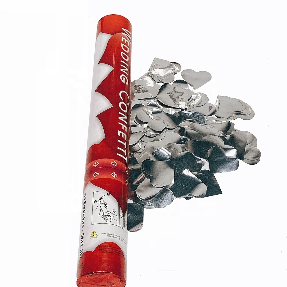 80cm wedding party poppers with red rose petal confetti