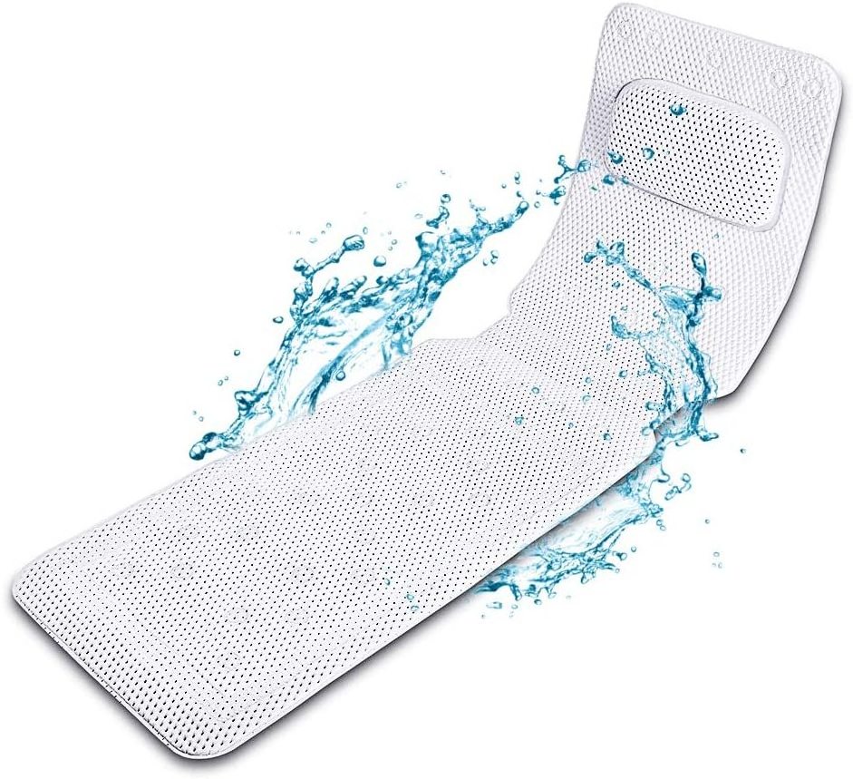 Full Body Bath Pillow for Bathtub tub 3D Air Mesh Non-Slip Bathtub Pillow for Neck Shoulder & Back Support Quick Dry Washable