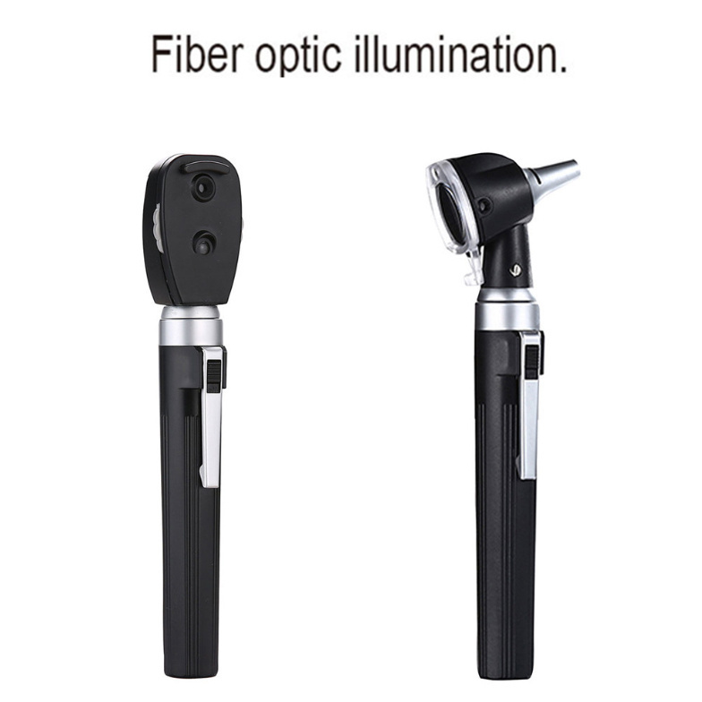 GooDoctor  LED Fiber Optic Bright Light Detachable Interchangeable Tips Otoscope Opthalmoscope Set