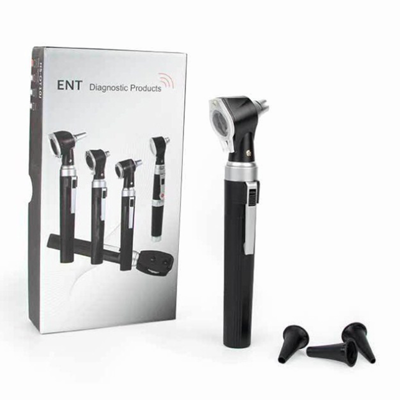 GooDoctor  LED Fiber Optic Bright Light Detachable Interchangeable Tips Otoscope Opthalmoscope Set