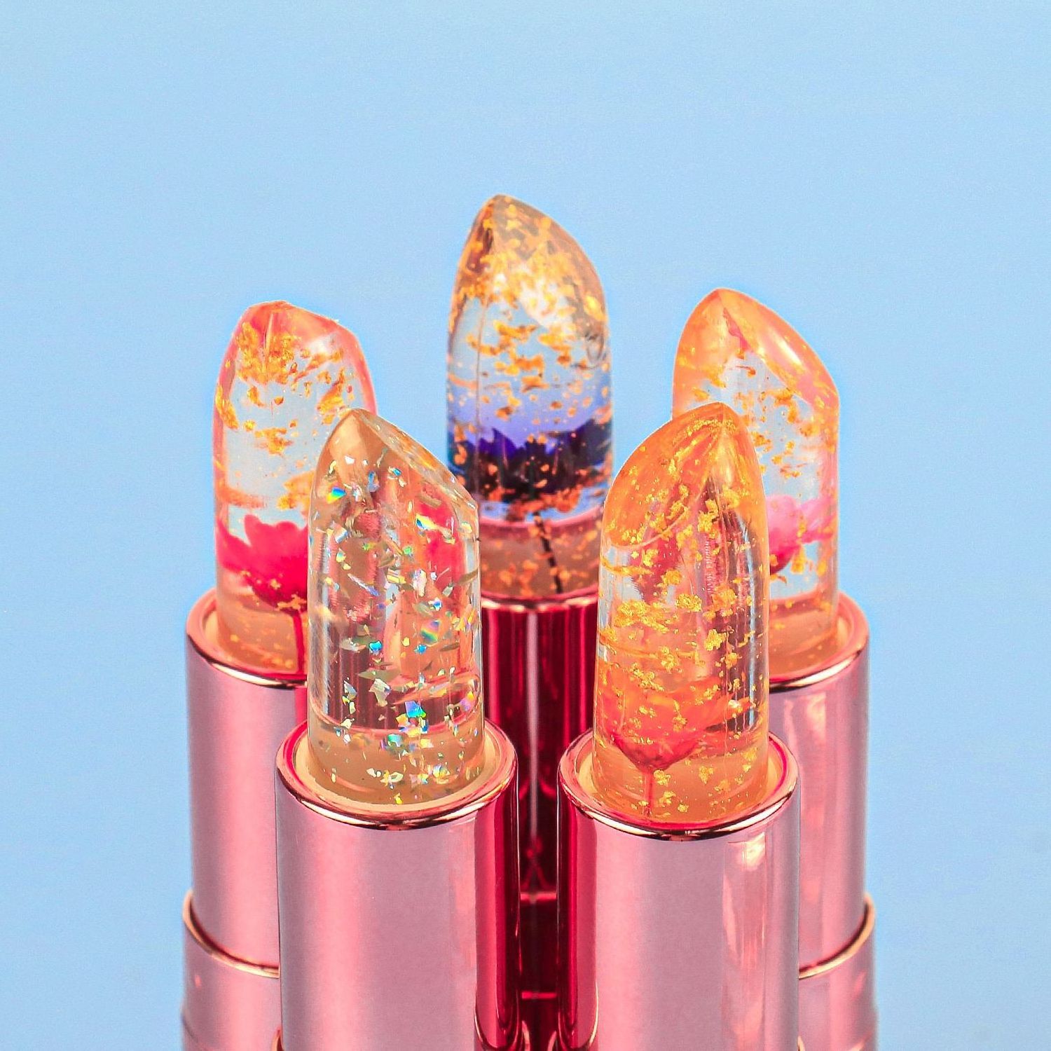 korean lipstick new trend chinese style halal lipstick cosmetics glossy transparent lipstick with flowers