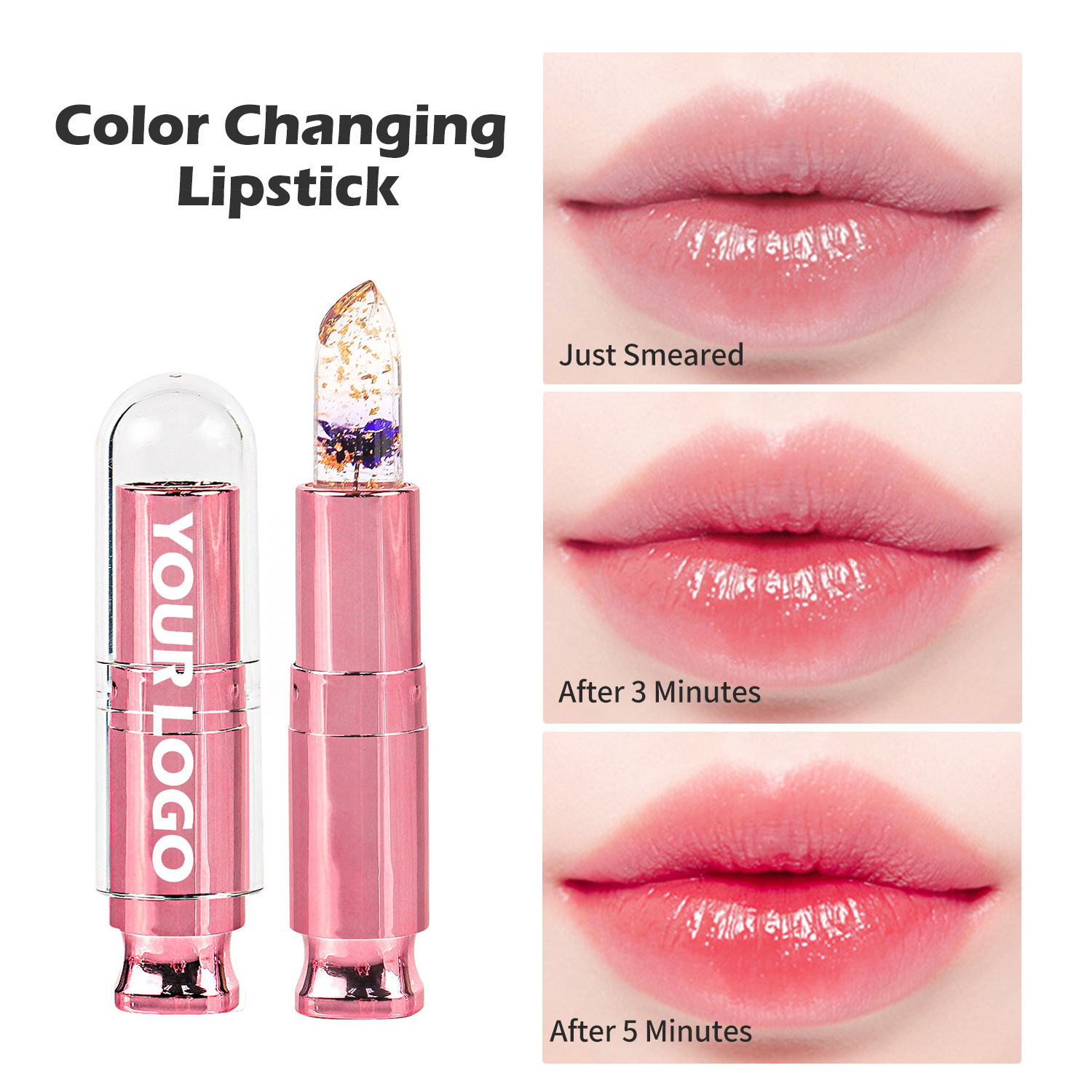 korean lipstick new trend chinese style halal lipstick cosmetics glossy transparent lipstick with flowers