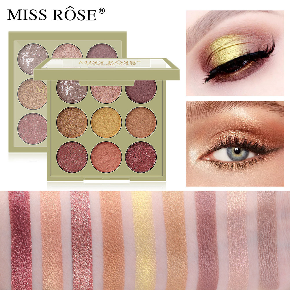 miss rose hot sale 9 color vegan oem eyeshadow palette de contornos and eye shadows complete ombre eyeshadow palette bulk