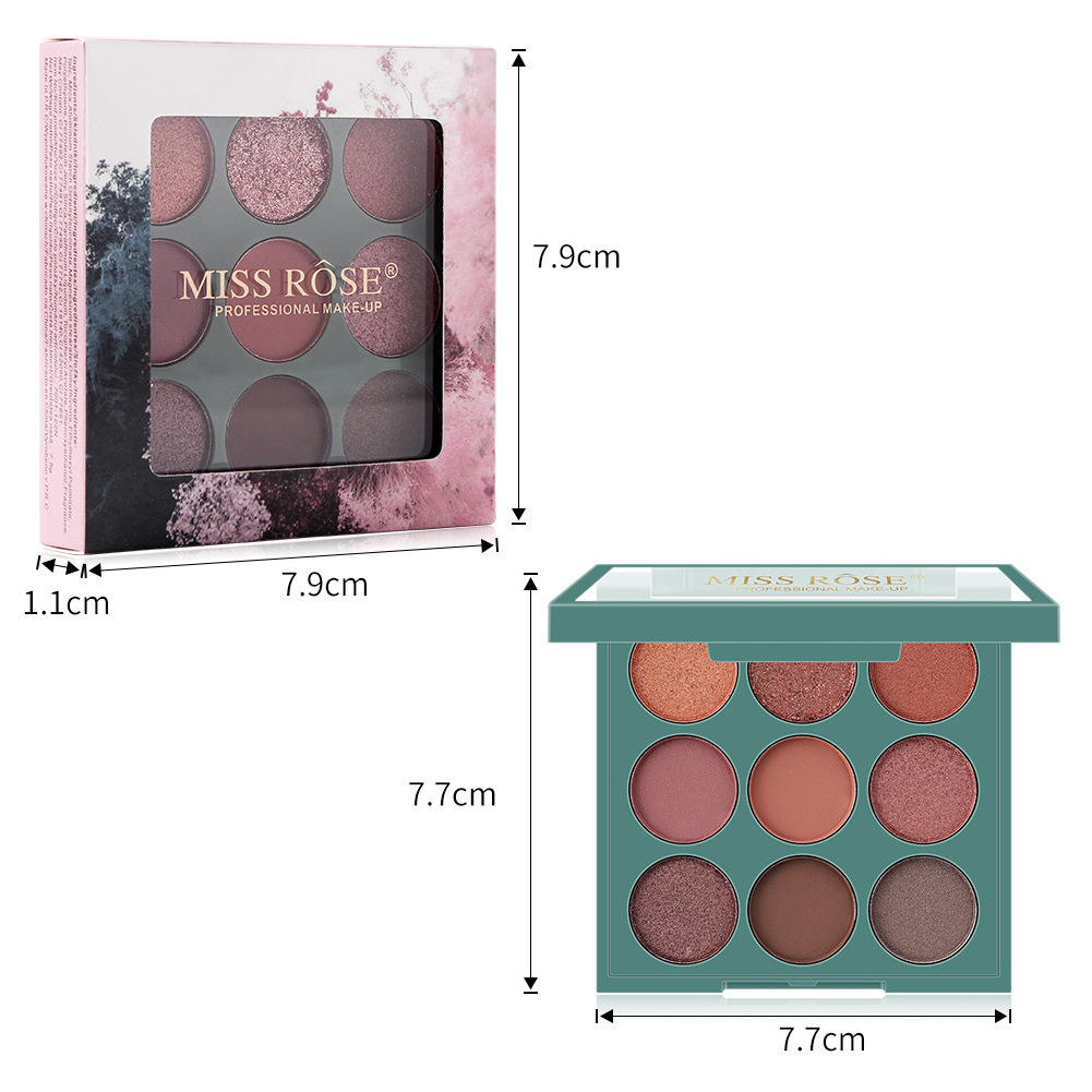 miss rose hot sale 9 color vegan oem eyeshadow palette de contornos and eye shadows complete ombre eyeshadow palette bulk