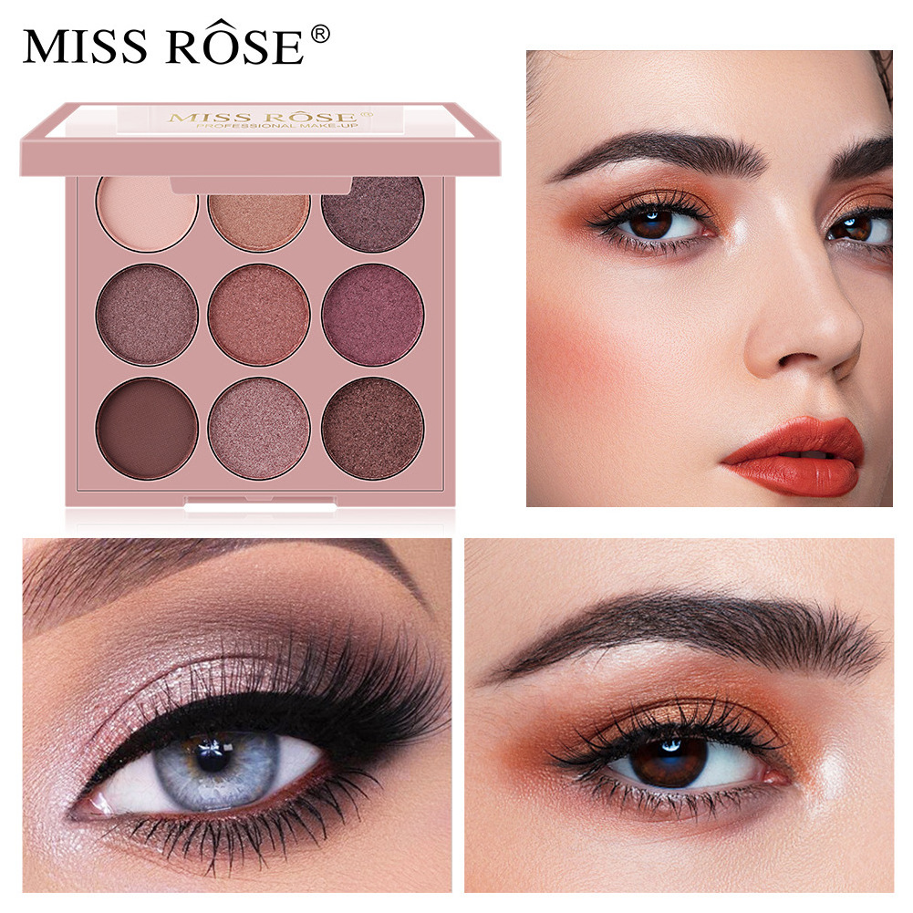 miss rose hot sale 9 color vegan oem eyeshadow palette de contornos and eye shadows complete ombre eyeshadow palette bulk