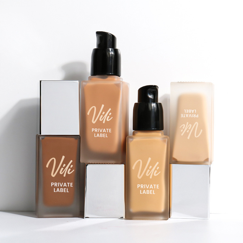 wholesale free smooth lightweight waterproof makeup vegan foundation all shades liquid long wear 24hr full coverage foundation