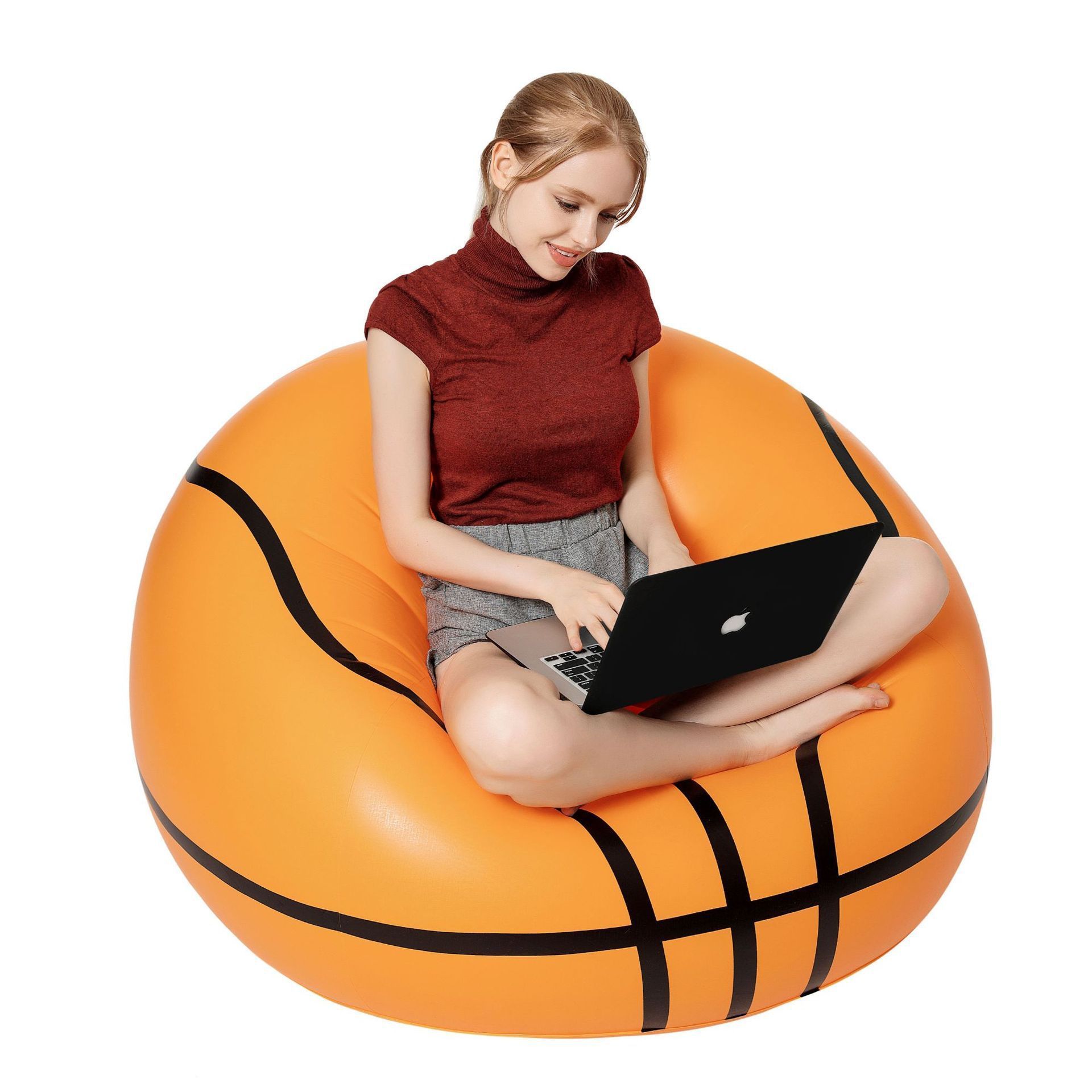 Custom PVC Inflatable Basketball Sofa Lazy Inflatable Lounger Air Sofa Bed Movie Chair Relax Inflatable Seat Sofa