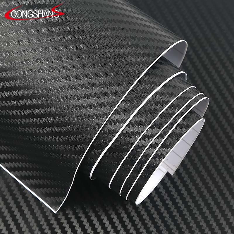 1.52*30m black car vinyl wrap protection film 3d carbon fiber sticker