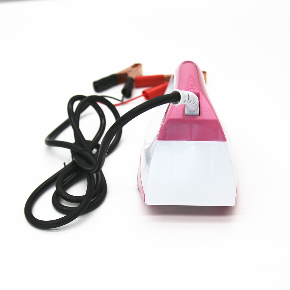 Factory Price 12V 150W 80W 12.5A DC Iron Dry Function Solar Energy DC Electric Iron with Battery Clamps