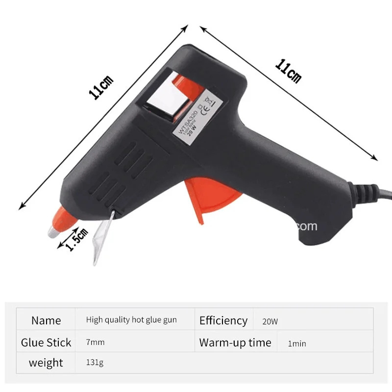 Factory Customization Professional Black 20w Blister Packing Glue Gun Hot Melt Glue Gun