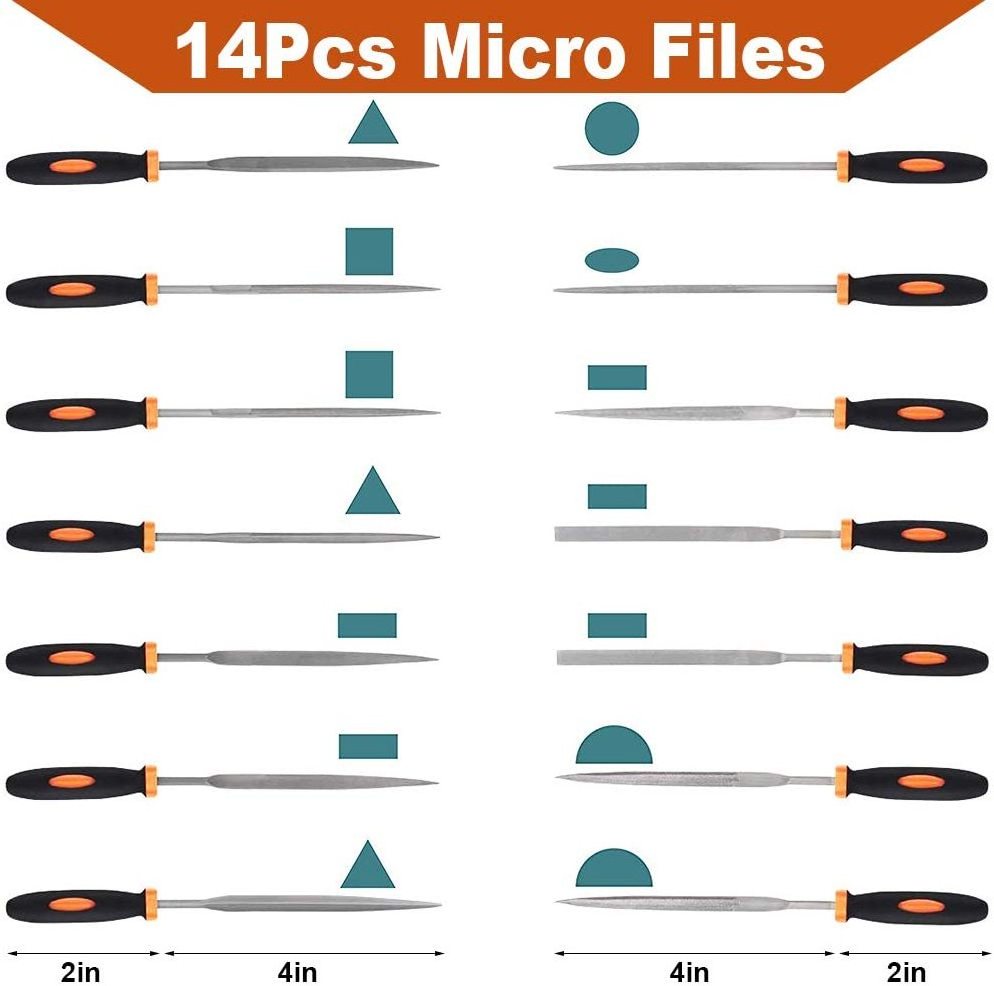 File Set 19pcs, Hand Metal File, T12 Drop Forged Alloy Steel File Set with Carry Case, File tools for wood metalwork, Precision