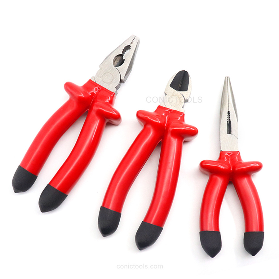 Factory Outlet 1000V Long Nose Needle Diagonal Cutting Combination pliers Insulating pliers for Electrician