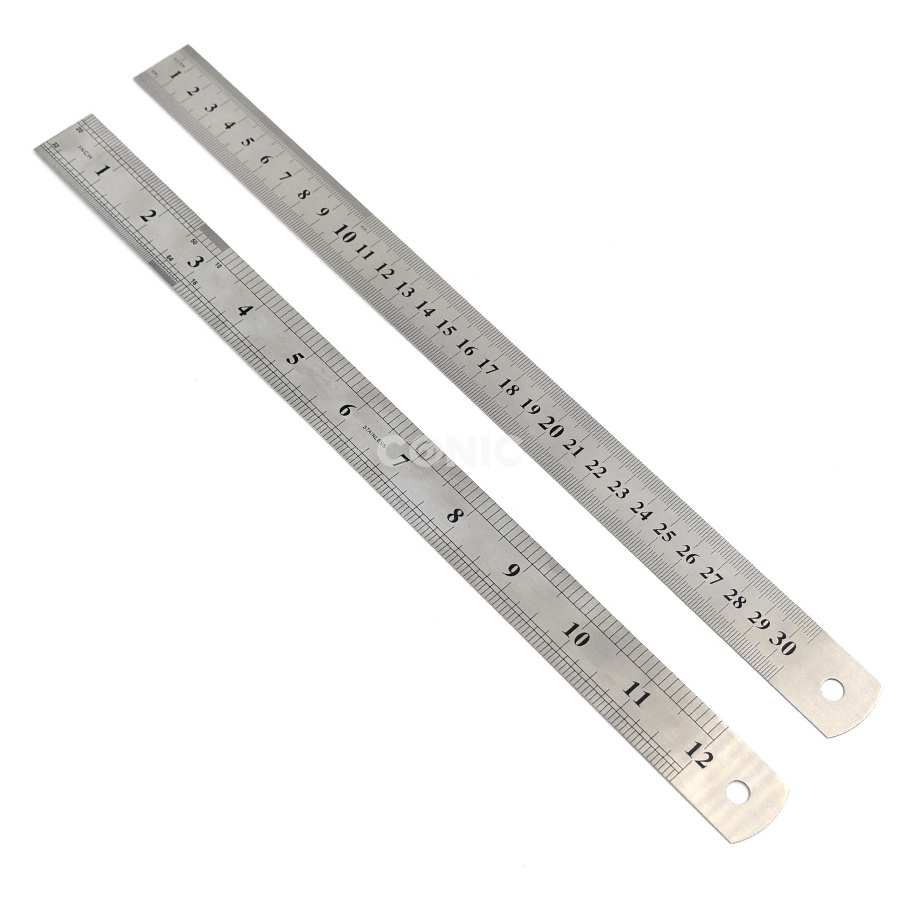 The New Flexible Stainless Steel Etched Scale Metallic Straight Ruler for Student to Draw Straight Lin