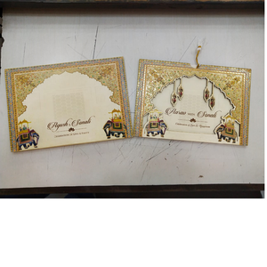 custom made elephant themed wedding invitation cards with 3  inserts available with custom text printing ideal for resale