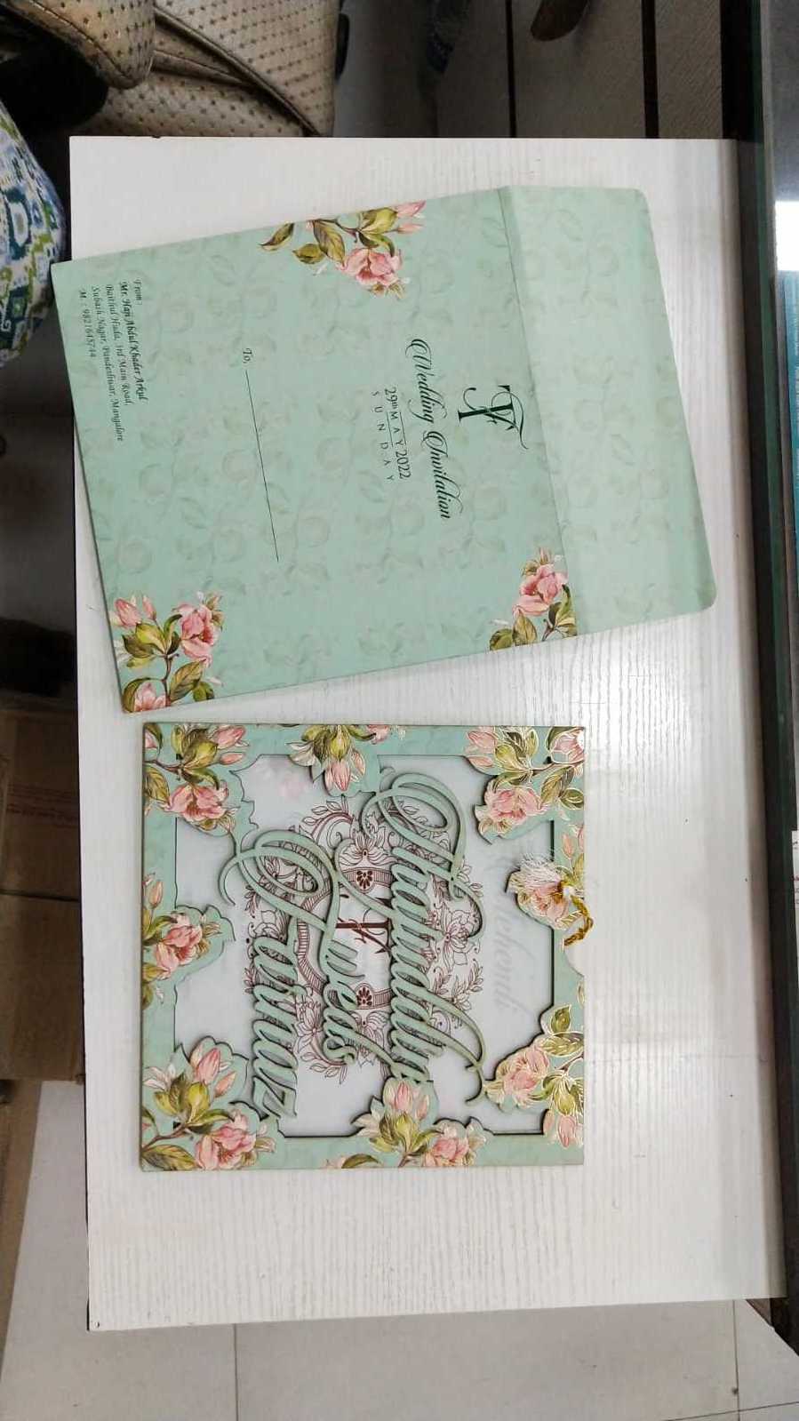 custom made elephant themed wedding invitation cards with 3  inserts available with custom text printing ideal for resale